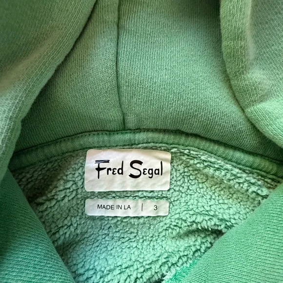Fred Segal RARE Green Logo Sleeve Hoodie - Picture 2 of 3
